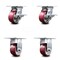 Service Caster 4 Inch Poly on Aluminum Caster Set with Roller Bearing 2 Brakes and 2 Rigid SCC SCC-35S420-PAR-SLB-2-R-2 - alternate 1